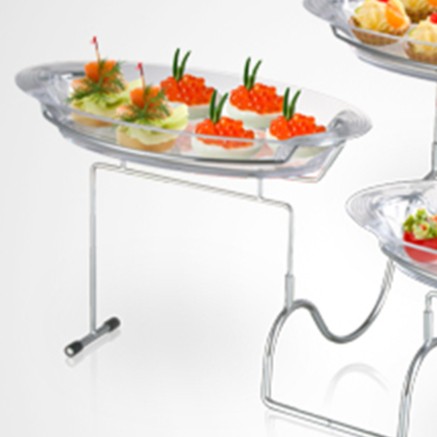 Piring susun 3 akrylic dgn Rak Stainless dessert tray 3tier stairway - Image 3