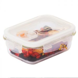 Borosilicate Glass Lock container 400ml tempat mkn Kaca kedap ompreng