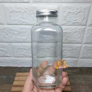 botol kopi kaca Square brew 500ml dengan tutup rapat botol juice kotak