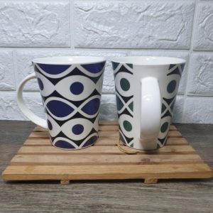 Mug keramik motif abstrak gelas unik cangkir kopi minum 350ml