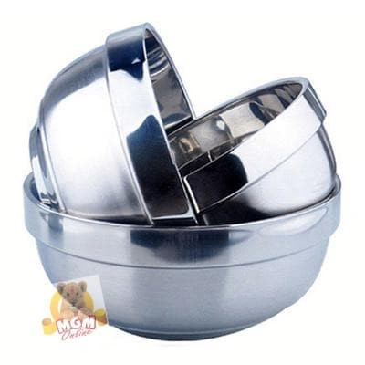 12CM PLATINUM DOUBLE Mangkok mei Mangkok Stainless ANTI PANAS 2layer - Image 4