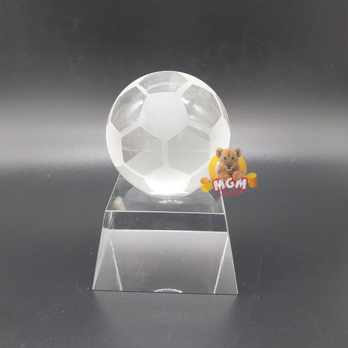 P-SOCC-6 Plakat kristal Bola soccer kristal w/ alas kristal Sepak bola