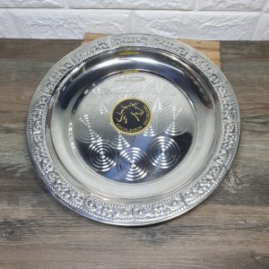 Nampan stainless Bulat UKIR 26cm anti pecah stainless steel TEBAL