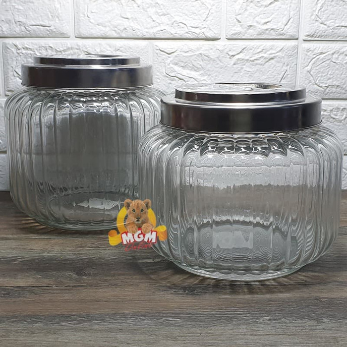 Toples Kerupuk tutup Drat Stainless Toples kaca 3.5L dengan tutup - Image 5