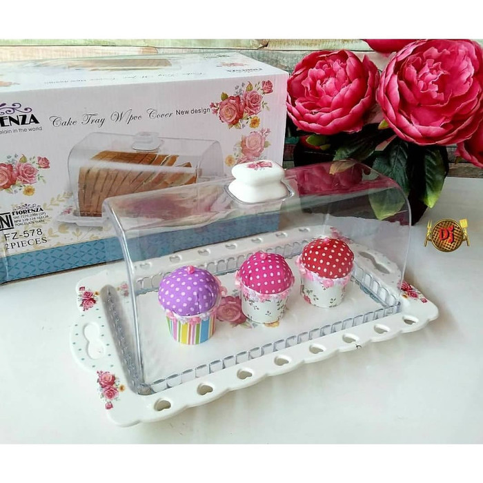 Tempat Roti Tawar wadah Cupcakes keramik dengan tutup Florenza FZ578