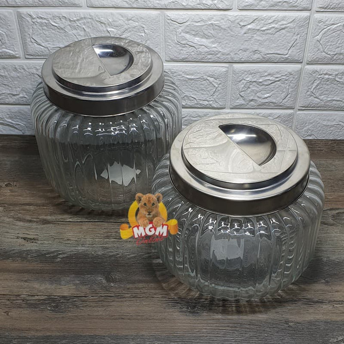 Toples Kerupuk tutup Drat Stainless Toples kaca 3.5L dengan tutup - Image 4