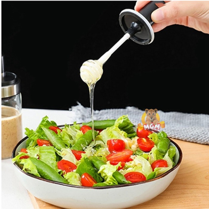 Botol Madu Kaca dengan SENDOK Glass seasoning jar Tempat madu bumbu