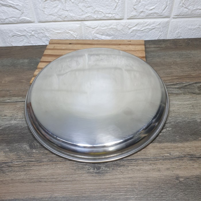 Nampan stainless Bulat 25cm anti pecah stainless steel TEBAL - Image 2