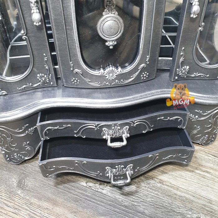 Kotak perhiasan Elegant motif Kayu Kotak musik w/ Jam pendulum JUMBO - Image 3