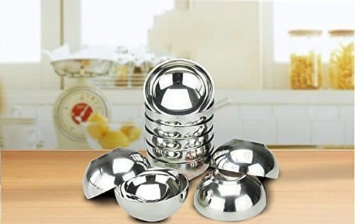 Mangkok kuah Mangkok Stainless 14cm ANTI PANAS Bersisi 2 Lapis 5.5inch - Image 2