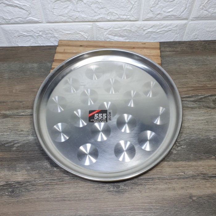 Nampan stainless Bulat 25cm anti pecah stainless steel TEBAL - Image 3