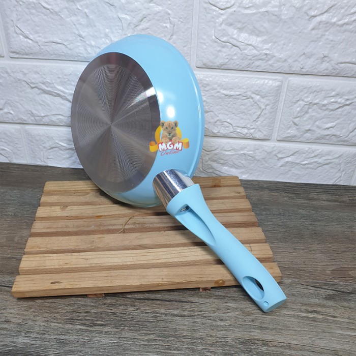 Teflon Telur Frypan Mini 12CM Warna pastel Gagang Marble Coating - Image 3