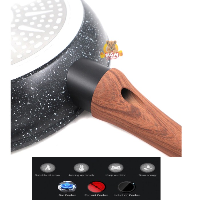 Granite Frypan 28cm pengorengan teflon anti lengket INDUKSI READY - Image 2