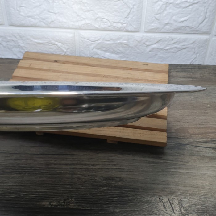 Nampan stainless Bulat UKIR 26cm anti pecah stainless steel TEBAL - Image 2