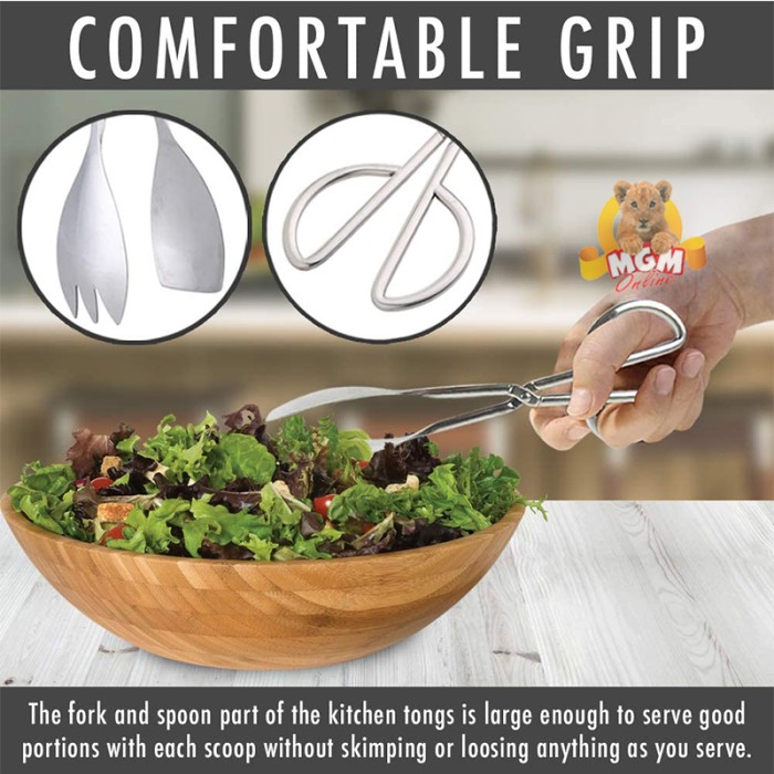 Capitan makanan PREMIUM Stainless steel Food tongs 25cm Single Teeth - Image 2