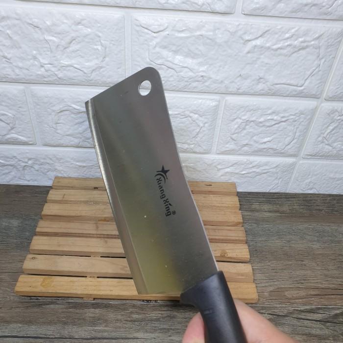 Pisau Golok Stainless 15cm gagang Hitam Golok Daging Golok Dapur - Image 3