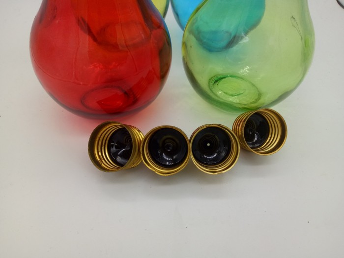 Botol Kaca Bohlam Warna utk Minum Air Bentuk Lampu 300ML - Image 4