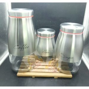 Toples Set 3pc JUMBO botol like Tempat Kopi Gula Teh - Toples Kue 2578