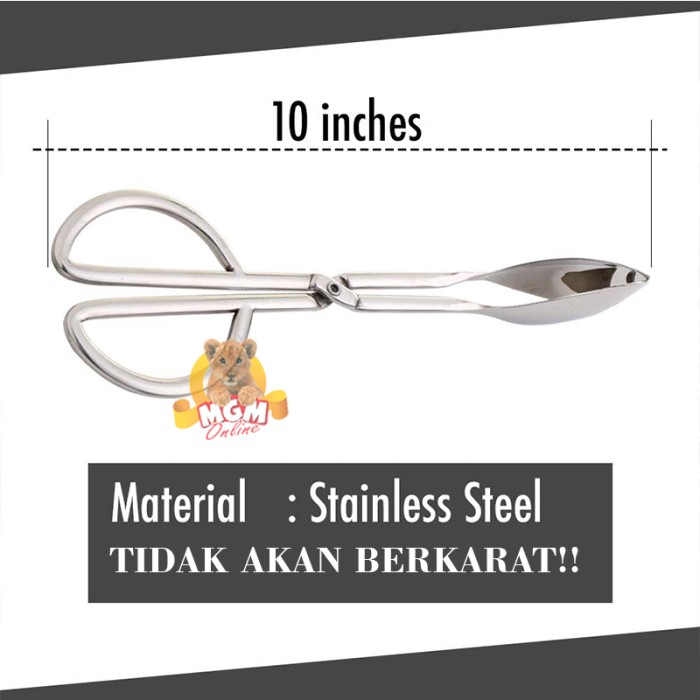 Capitan makanan PREMIUM Stainless steel Food tongs 25cm Single Teeth - Image 3