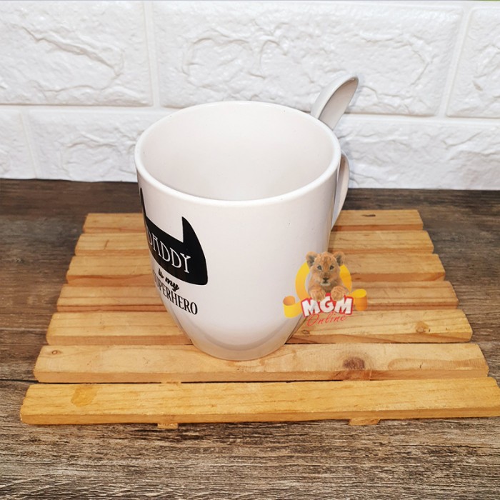 Mug DADDY is my superhero plus FREE sendok keramik gelas warna keramik - Image 3