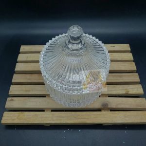 Toples Kristal 10CM / Tempat Permen Gula / Bowl Canister Garis 2343MG