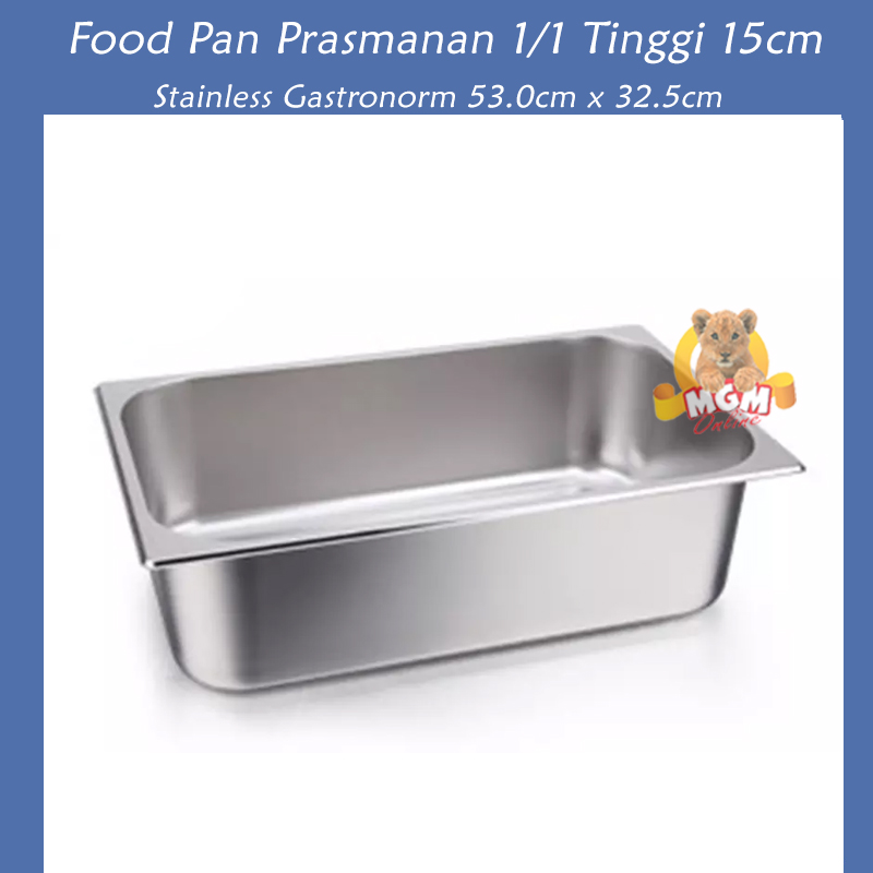 Food pan prasmanan Stainless ukuran 1/1 tinggi 15CM / Wadah Stainless - Image 5