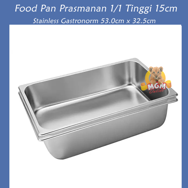 Food pan prasmanan Stainless ukuran 1/1 tinggi 15CM / Wadah Stainless - Image 2