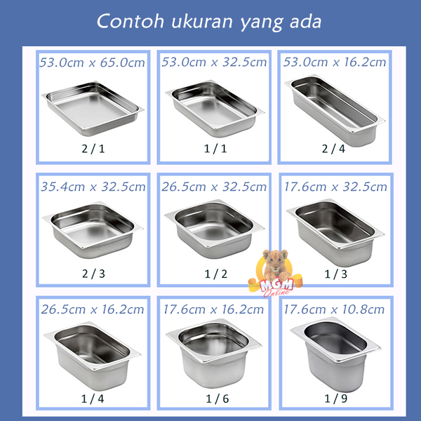 Food pan prasmanan Stainless ukuran 1/1 tinggi 15CM / Wadah Stainless - Image 4