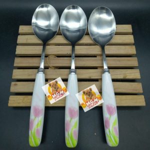 6PC Sendok Sayur Shabby Sendok Sayur Stainless motif Bunga Sendok Meja
