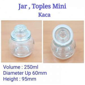 Toples Beling 250ML Tempat Bumbu Bulat Gendut dengan Tutup