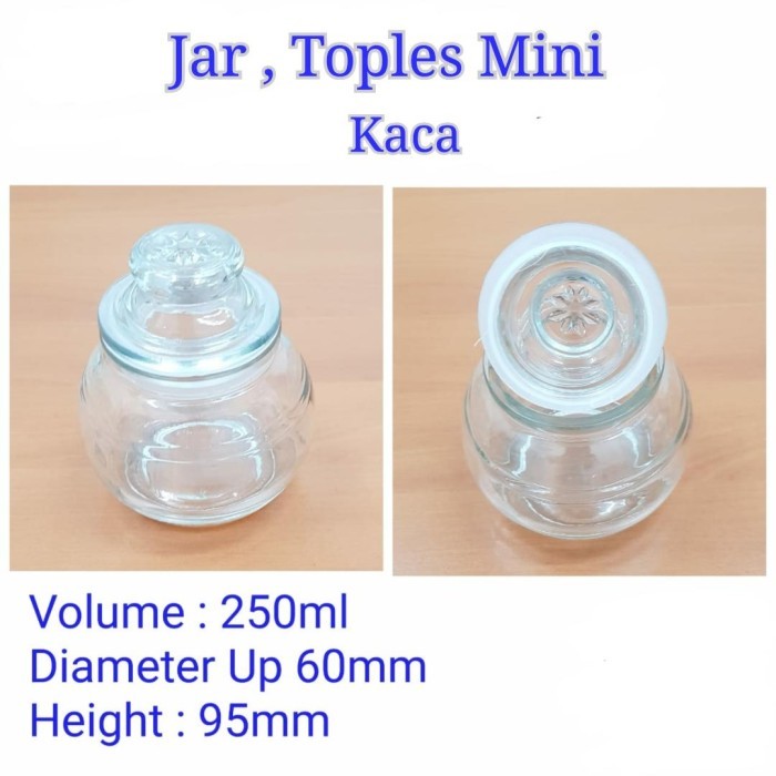 Toples Beling 250ML Tempat Bumbu Bulat Gendut dengan Tutup
