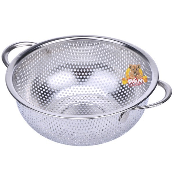 Baskom Cuci Beras Sayur Buah Mie Jelly baskom Saringan Stainless 32cm - Image 3