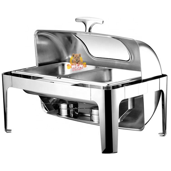 Roll Top Prasmanan Hotel Chafing Dish 9L Segi Empat dengan WINDOW - Image 5