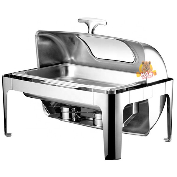 Roll Top Prasmanan Hotel Chafing Dish 9L Segi Empat dengan WINDOW - Image 3