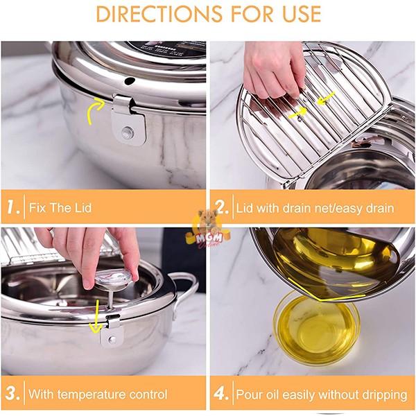 Stainless 2.2L panci Deep Fryer 20Cm w/ termometer Induksi READY - Image 4
