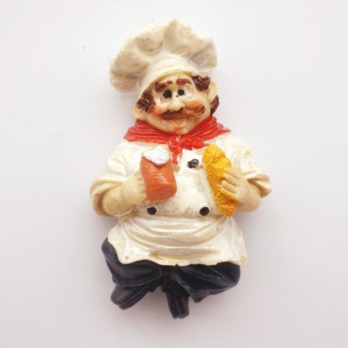 3D Fiber Souvenir Negara magnet Kulkas Tempelan kulkas Italy Chef Koki - Image 5