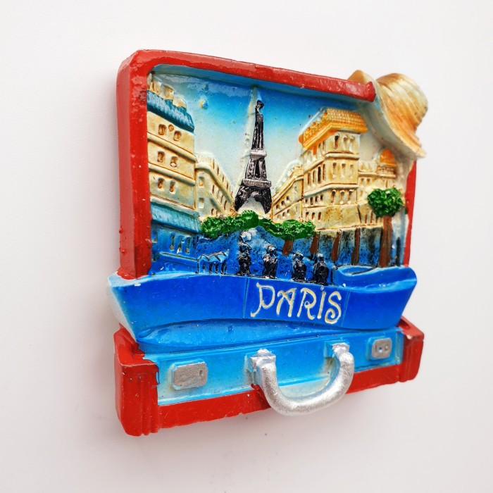 3D Fiber Souvenir Negara magnet Kulkas Tempelan kulkas PARIS koper - Image 3