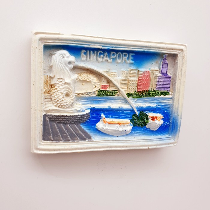 3D Fiber Souvenir Negara magnet Kulkas Tempelan kulkas SINGAPORE - Image 3