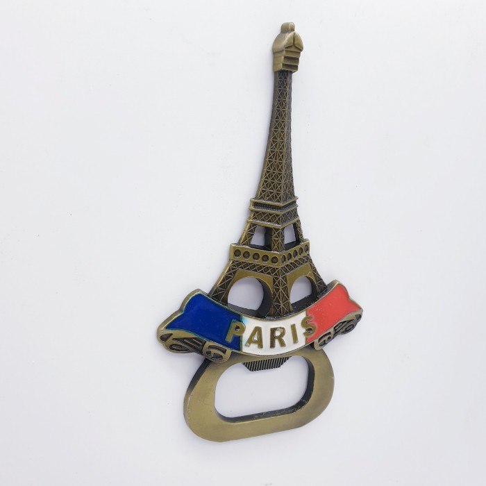 3D LOGAM Souvenir Negara magnet Kulkas Tempelan Paris Eiffel bottle op - Image 4