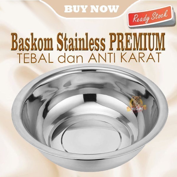 Baskom stainless PREMIUM 22cm TEBAL anti karat baskom dalam serbaguna - Image 2