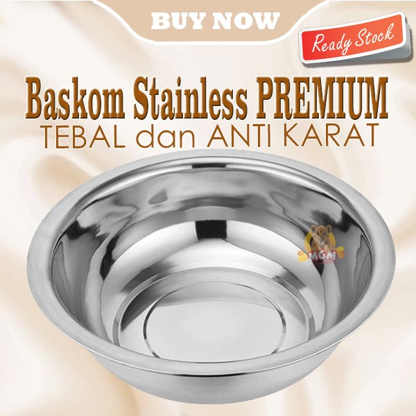 Baskom stainless PREMIUM 40CM TEBAL anti karat baskom dalam serbaguna - Image 2