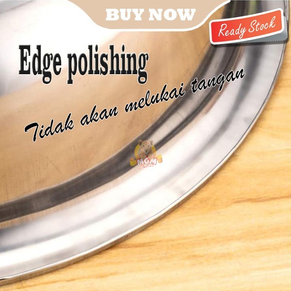 Baskom stainless PREMIUM 38CM TEBAL anti karat baskom dalam serbaguna - Image 3