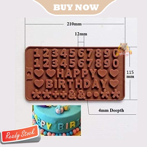 Cetakan coklat happy birthday Silicone chocolate Maker cetakan nomor - Image 4