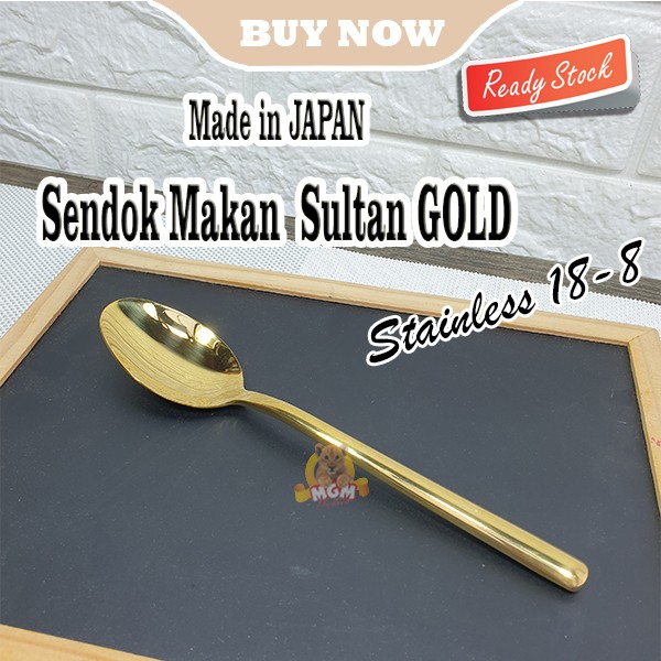 JAPAN Gold sendok makan SULTAN emas TEBAL stainless 18-8 dinner spoon