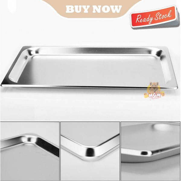 Food pan prasmanan Stainless ukuran 1/1 tinggi 2.5cm Wadah gastronorm - Image 2