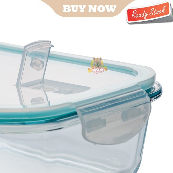 Borosilicate Glass Lock container 640ml Sekat 2 Tempat makan ompreng - Image 3