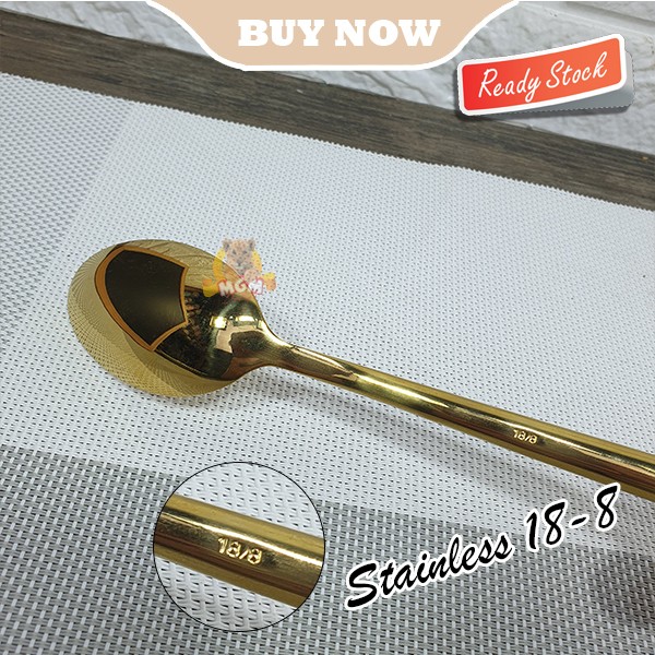 JAPAN Gold sendok makan SULTAN emas TEBAL stainless 18-8 dinner spoon - Image 5