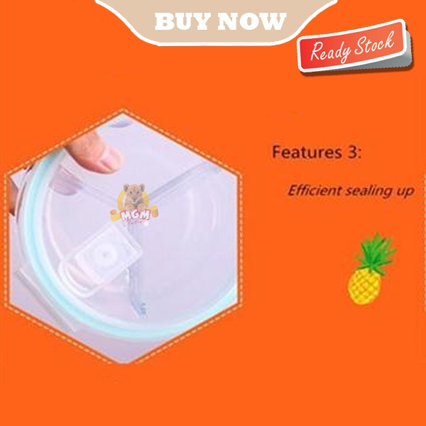 Borosilicate Glass Lock container BULAT 950ml Sekat 2 Tempat makan - Image 5