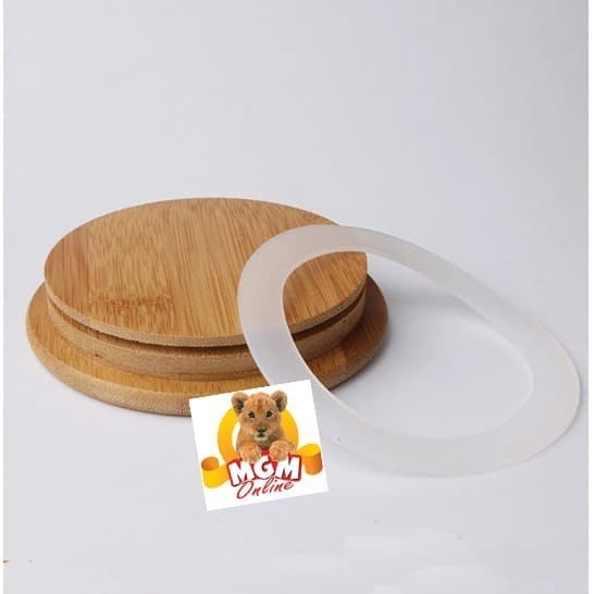 KEDAP 8CM Toples Kaca tutup kayu kedap BOROSILICATE glass 375ml - Image 3