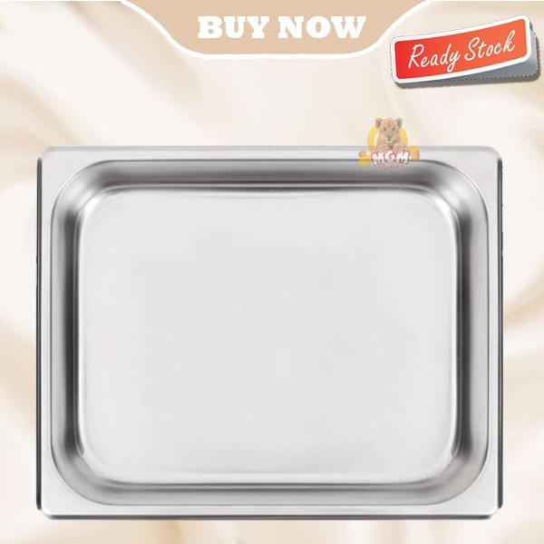Food pan prasmanan Stainless ukuran 2/3 tinggi 10cm Wadah gastronorm - Image 2